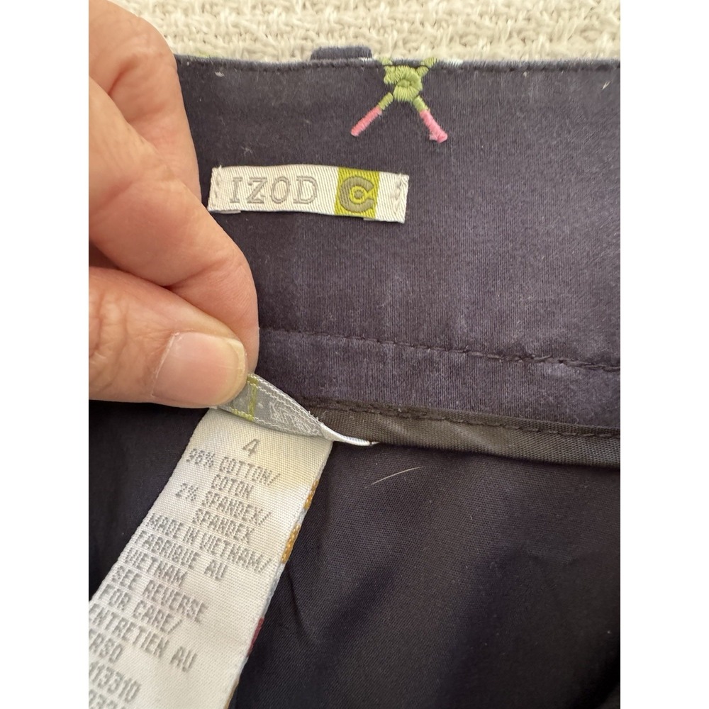 IZOD Navy Blue w/Golf Clubs Golf Skort Size 4 - Picture 4 of 5